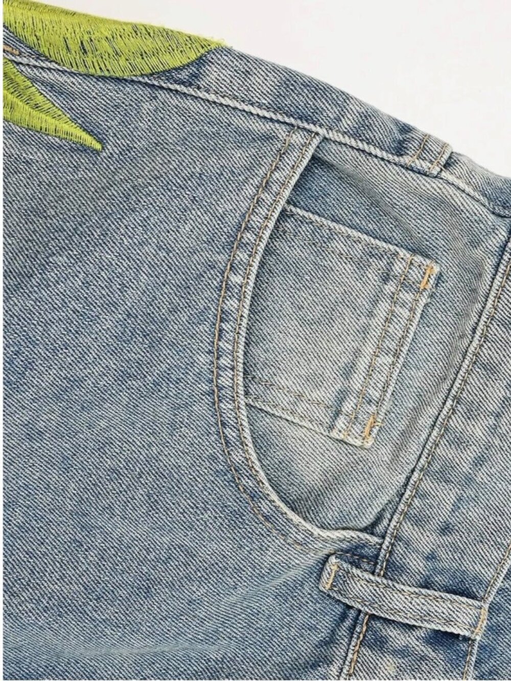 Unisex VeryRare Sakura Pants Jeans Size M L XL Blue Embroidered Cherry Blossom - Picture 8 of 17